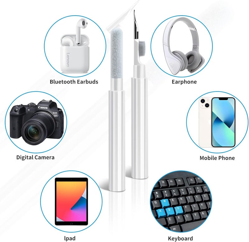 Herfair Airpod Cleaner Kit Cleaning Tool for Airpods 1 2 3 4 Pro with Soft Brush Flocking Sponge for Cleaning Keyboard Laptop Bluetooth Earphones Headsets Charging Case More - Image 3